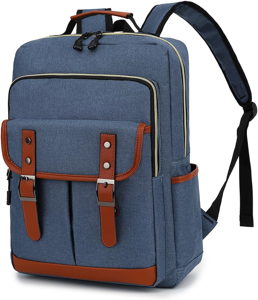 ZJYJING Lightweight Laptop Backpack for Men Women Travel Backpack Fits 15.6" Laptop, Large Capacity Business College Backpack (Blue)