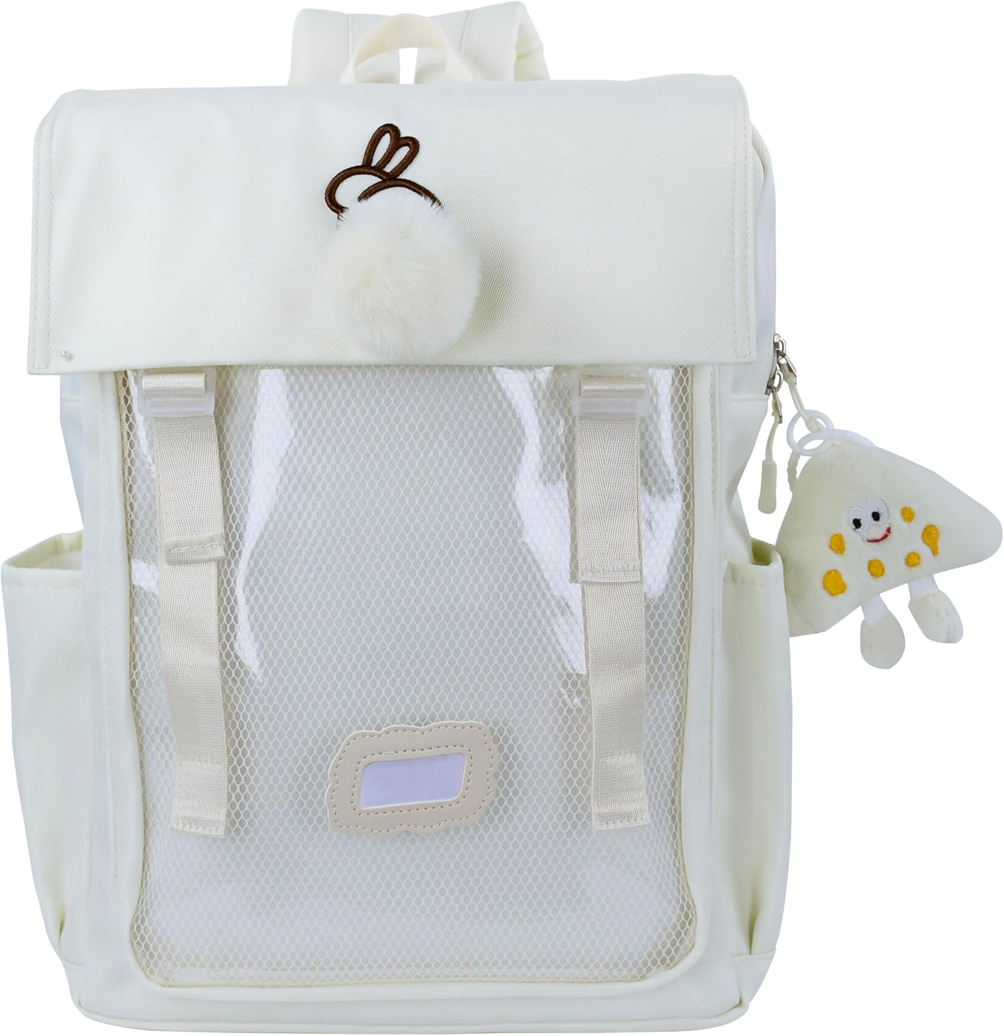 ZJYJING Ita Bag Backpack for Girls Kawaii Japanese Schoolbag Cute Bookbag Anime Pin Display Backpack for Cosplay (White) - View 2