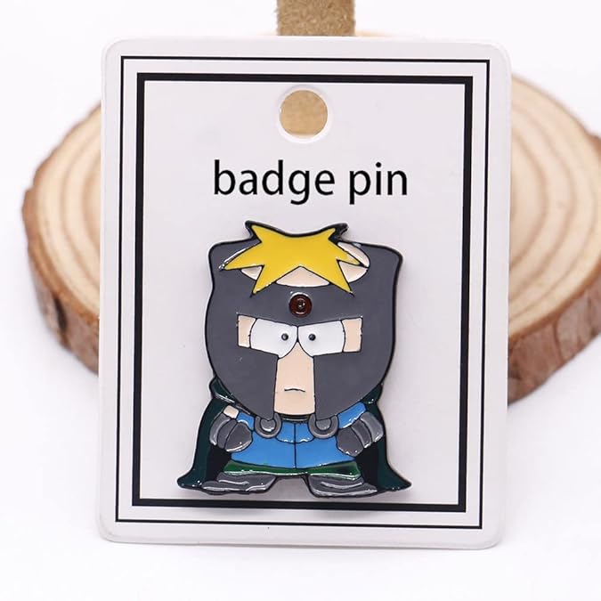 Cartoon characters around Kenny necklace pin set, cute and durable boy and girl daily collocation necklace pin two-piece set (Grey) - View 2