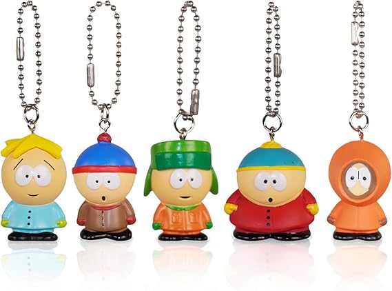 ZJYJING Kenny Character Pendant Cartoon Character Set of Five, Backpack Keychain Sculpture Desk Decoration