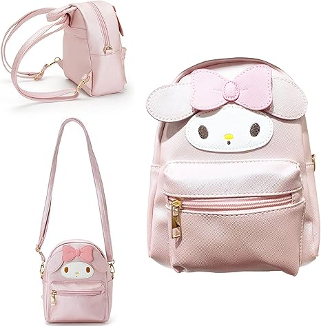 ZJYJING Cartoon Anime Mini Cute PU Backpack Shoulder Bag Backpack Handbag for Kids Girls Cosplay (Pink)