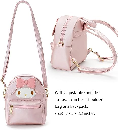 ZJYJING Cartoon Anime Mini Cute PU Backpack Shoulder Bag Backpack Handbag for Kids Girls Cosplay (Pink) - View 2