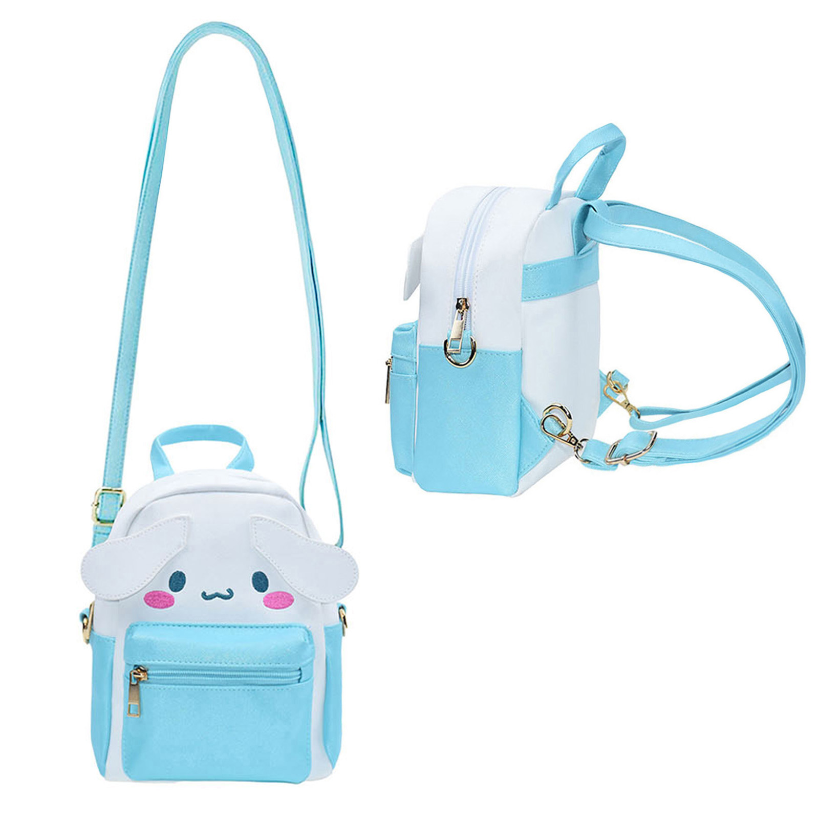 Anime Cartoon Mini Cute Backpack PU Shoulder Bag Handbag Kids Girls Cosplay (bule)