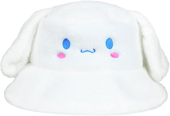 Bucket Hat Fashion Cute Plush Warm Hat, Anime Cartoon Cosplay Hat, Birthday Hat for Kids Fans (White)