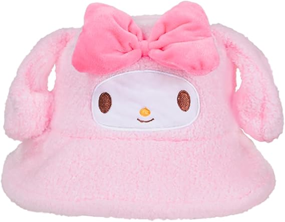 Bucket Hat Fashion Cute Plush Warm Hat, Anime Cartoon Cosplay Hat, Birthday Hat for Kids Fans (Pink)