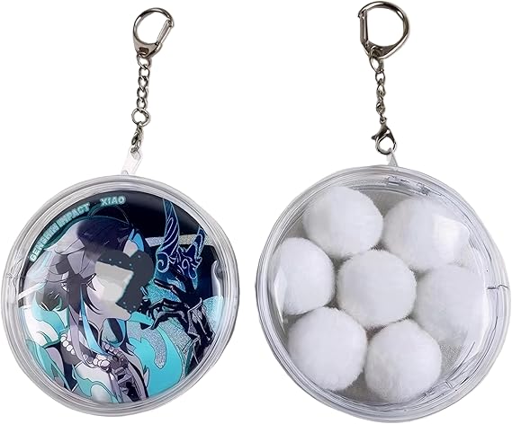 2 PCS Round Keychain Display Pouch Clear Display Box Ita Bag Accessories Bag Charms for Handbags