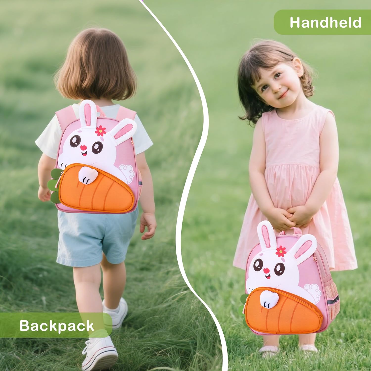 Toddler Backpack Kids Shoolbag for Girls with Leash Cute 3D Cartoon Preschool Kindergarten Bags (Pink) - View 7