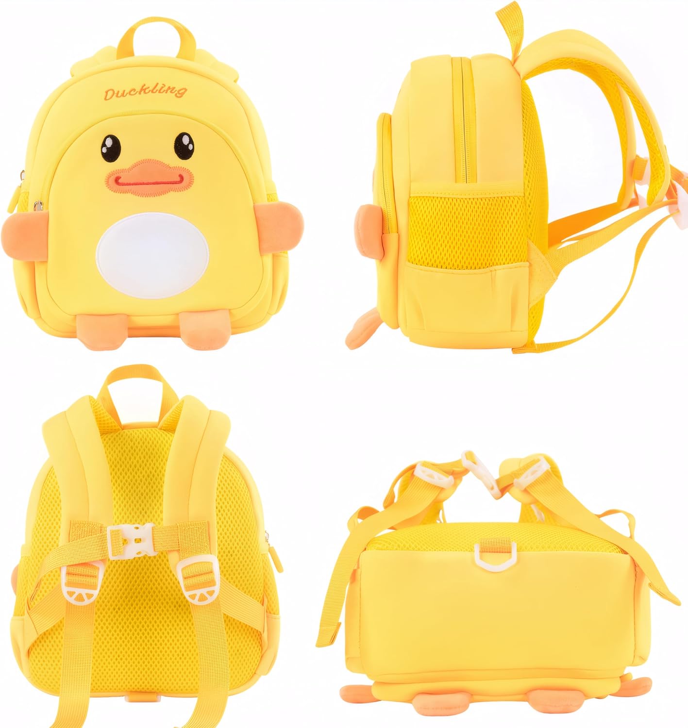 Toddler Backpacks for Boys Girls 2-4 Cute 3D Kids Duck Schoolbag with Baby Leash for Small Preschool Kindergarten Bookbag Cartoon Mini Travel Bags 10inch (Yellow) - View 8