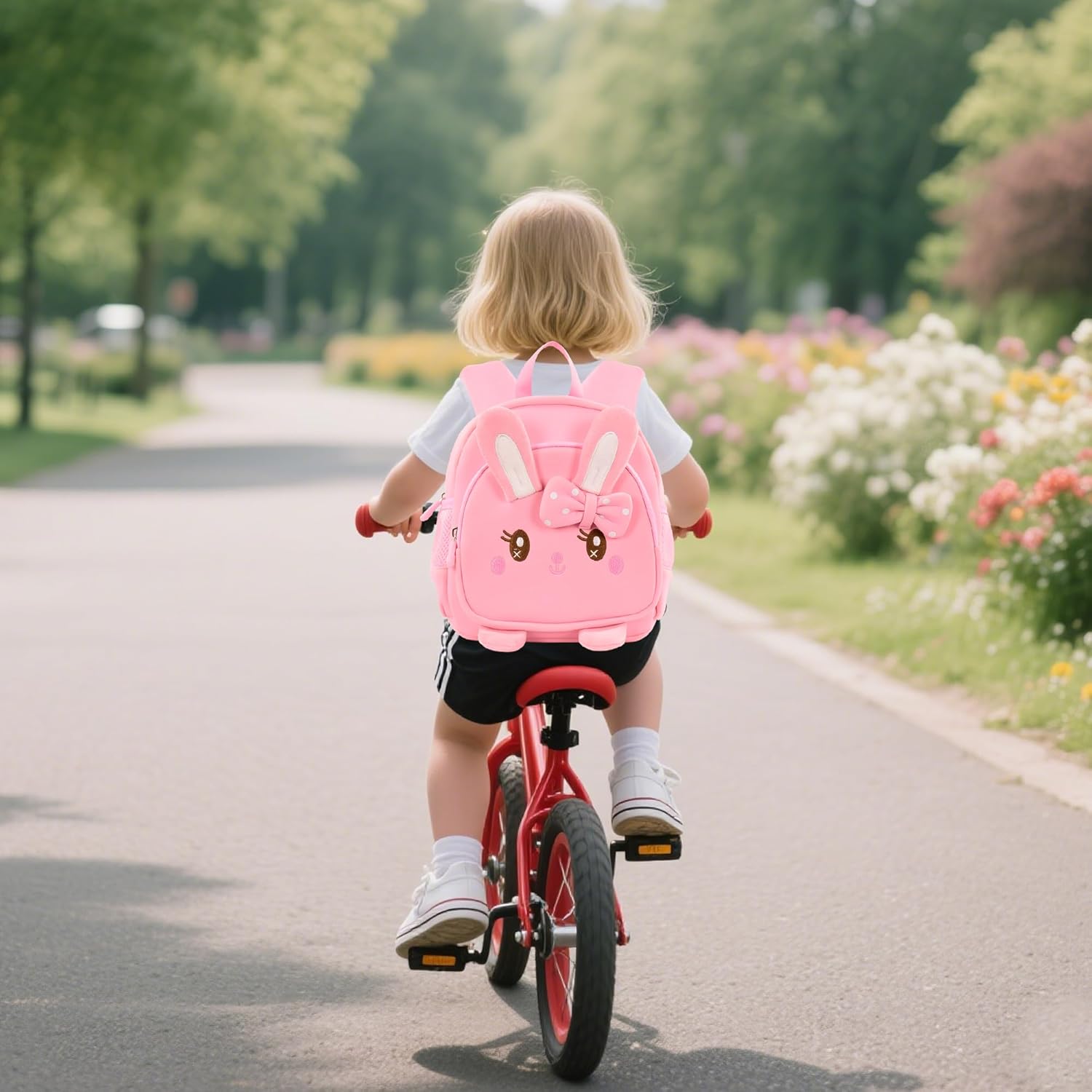 Toddler Backpacks for Boys Girls 2-4 Cute 3D Kids Bunny Schoolbag with Baby Leash for Small Preschool Kindergarten Bag (Pink Bunny) - View 3