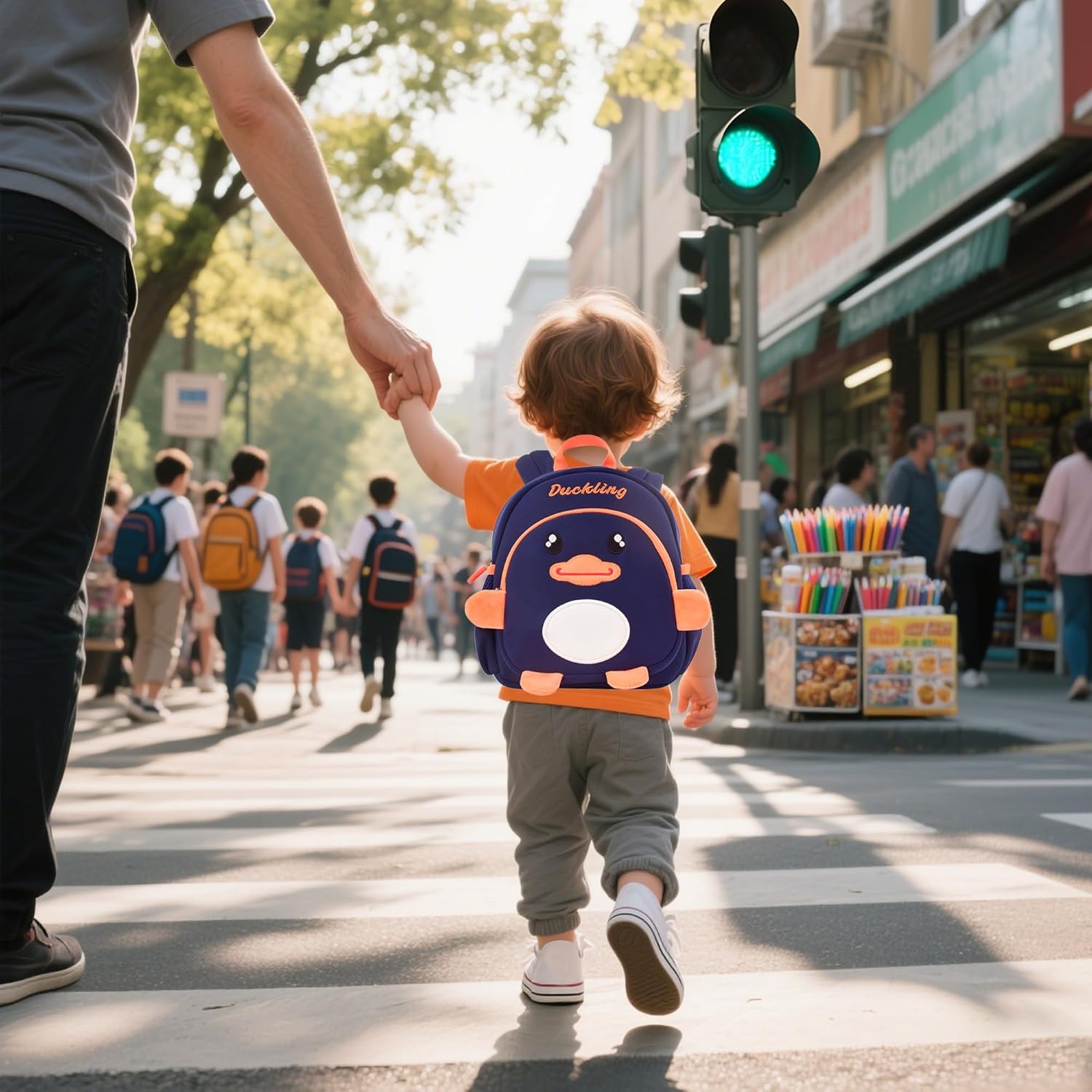 Toddler Backpacks for Boys 2-4 Cute 3D Kids Duck Schoolbag with Baby Leash for Small Preschool Kindergarten Bookbag Cartoon Mini Travel Bags 10inch (Dark Blue) - View 6