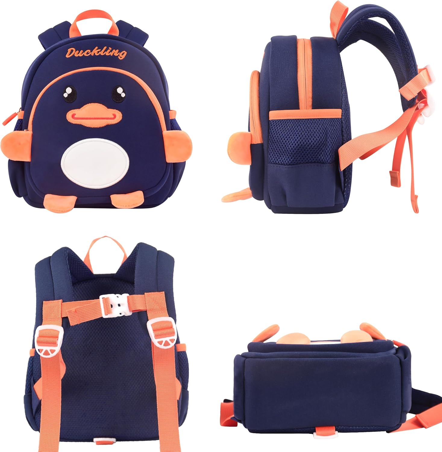 Toddler Backpacks for Boys 2-4 Cute 3D Kids Duck Schoolbag with Baby Leash for Small Preschool Kindergarten Bookbag Cartoon Mini Travel Bags 10inch (Dark Blue) - View 8