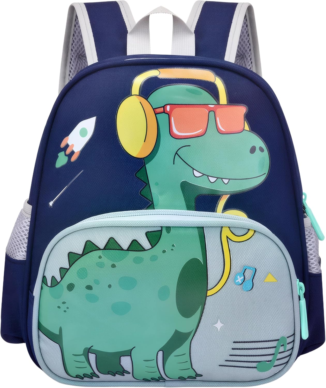Cute Toddler Backpack Preschool Dinosaur Schoolbag for 2-6 Boys Kindergarten Children Travel Bookbag (Dark Blue)