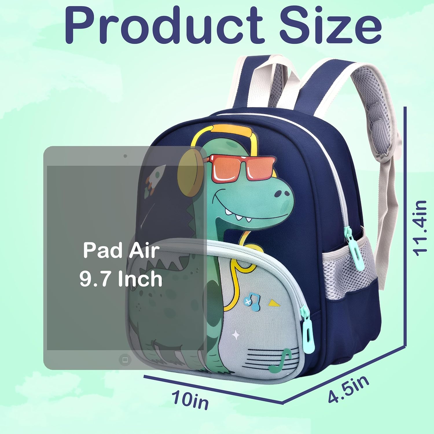 Cute Toddler Backpack Preschool Dinosaur Schoolbag for 2-6 Boys Kindergarten Children Travel Bookbag (Dark Blue) - View 6