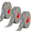 Three rolls of grey Teraoka rodent-deterrent harness tape with red core labels