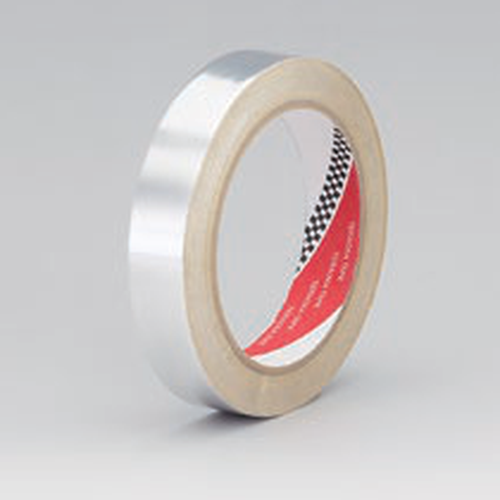 Roll of silver aluminium foil tape with printed inner core, No.833